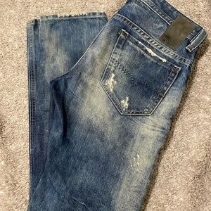 Men's Blue Distressed Diesel Jeans
